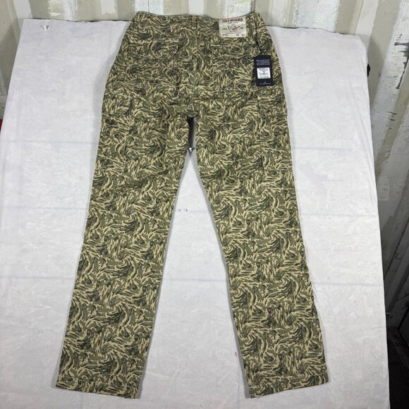 True Religion Camo Cargo Pants Mens Green Swirl Camo Utility Work Size 30 - Picture 2 of 16